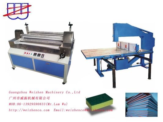 AC380/50HZ vertikale Sponge-Schaum-Schneidemaschine mit Hot Melt Glue Lamination-Funktion